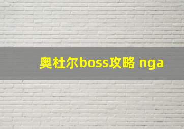 奥杜尔boss攻略 nga